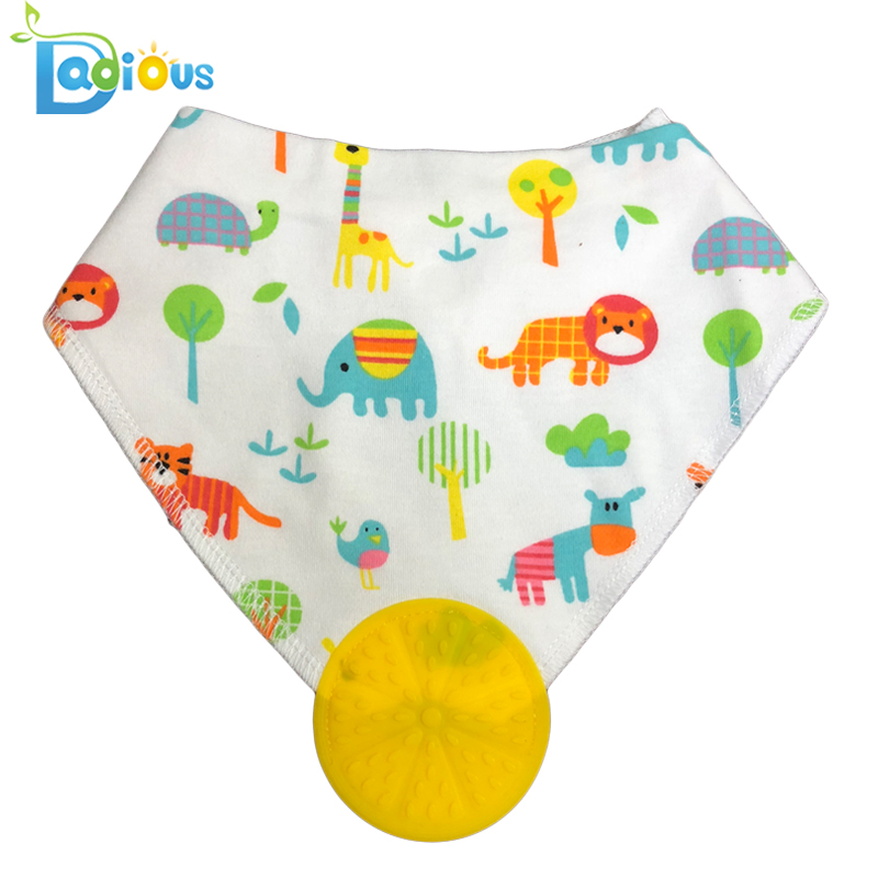 Nyaste design BPA Free Bib Tugga Bandana Cotton Teether Bandana Bib Baby Haklappar för att dröja och tänder