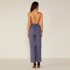 Sommarklubb Prom Loose Deep V Halter Sexig Jumpsuit