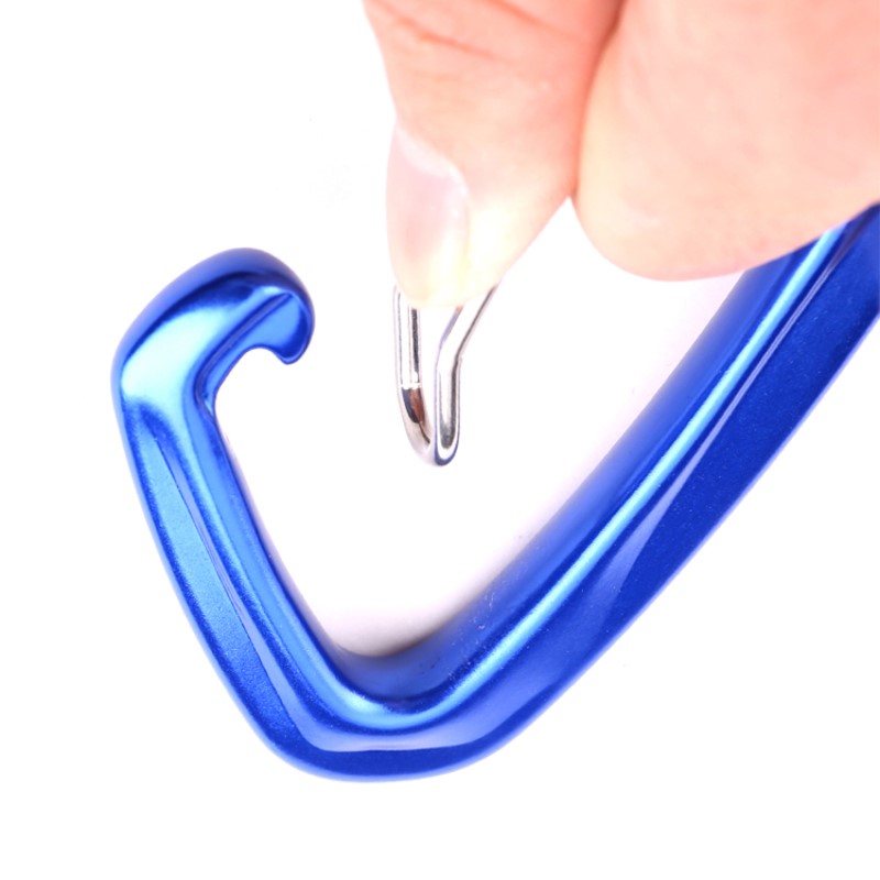 Utomhus krok bergsklättring huvudlås karabiner multifunktion karabiner karabiner utomhus snabbfång snabb falla utrustning säkerhetslås sondhål D-form ståltrådspänne huvudlås luftfart aluminiumlegering