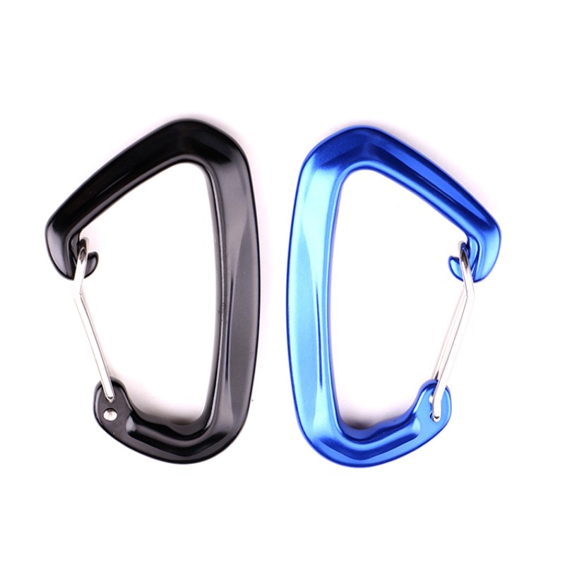 Utomhus krok bergsklättring huvudlås karabiner multifunktion karabiner karabiner utomhus snabbfång snabb falla utrustning säkerhetslås sondhål D-form ståltrådspänne huvudlås luftfart aluminiumlegering
