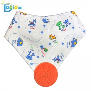 Amazon Bästsäljande bomullsmössa med teether Boy Teether Bib Bandana Teething Bibs för flickor