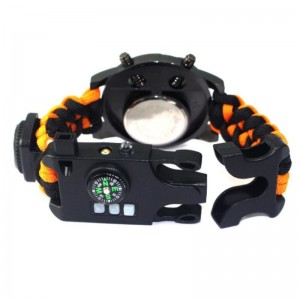 Utomhus multifunktionella kreativa säljer överlevnad nödklocka vävda termometer klocka