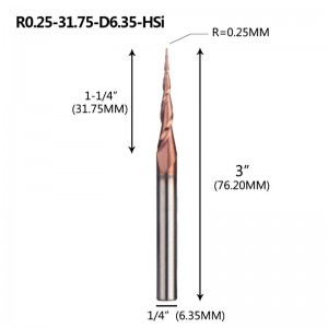 Avsmalnande kulnoskvarn 1/4 \
