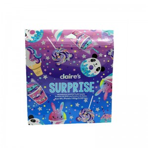 Värmeförsegling skräddarsydd form livligt tryck miljövänlig 3-sidatätning Leksakväska