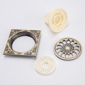 Mässing PVC-golv dekorativ dusch avlopp täcker filter