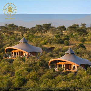 Fabriks prefabricerad lyx PVDF membranmaterial Stålkonstruktion Hotell hus tält