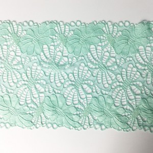 Nylon spandex elastisk bred spets med 18 cm bred för underkläder eller plagg