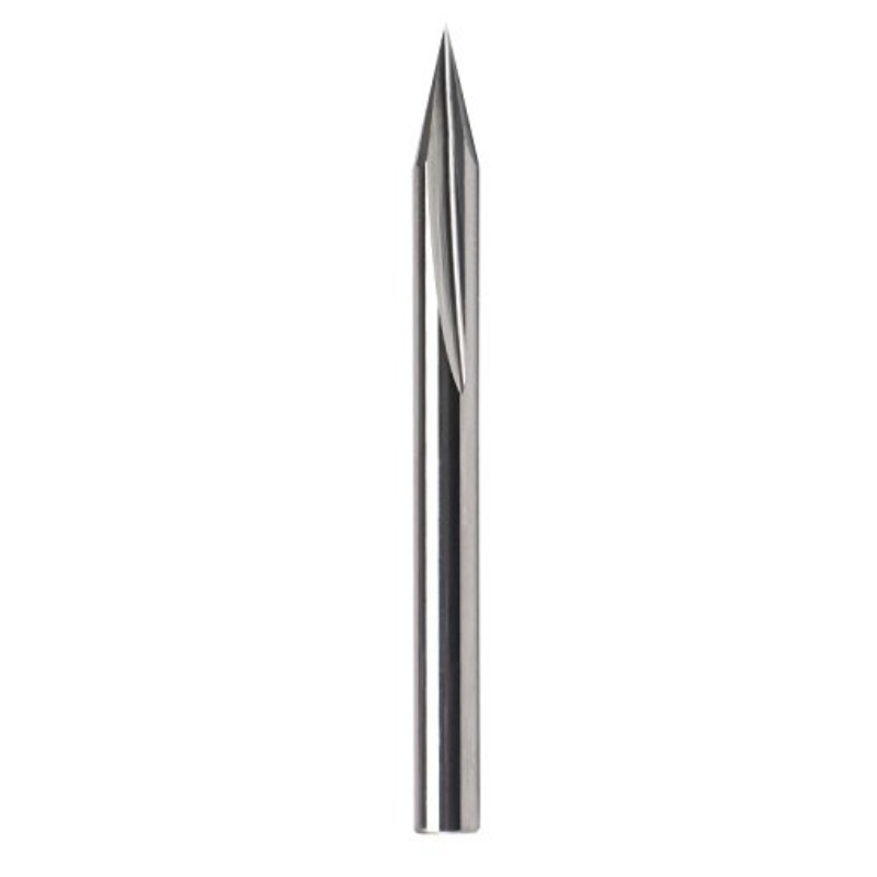 Metallgraveringsbit, EnPoint 30-graders V-bit hårdmetall Tuff spets Cone-form CNC-gravyrbit med 2-flöjts Striaght-spår 1/8 