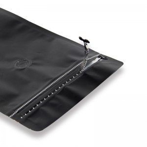 250g aluminiumfolie kaffepåse platt botten åtta sido förseglade påse med blixtlås