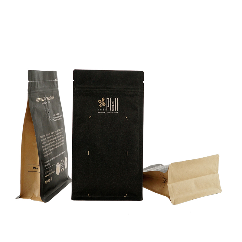 Anpassad utskrift Laminerat material Matförpackning Plast Aluminiumfolie Kaffeväska med ventil