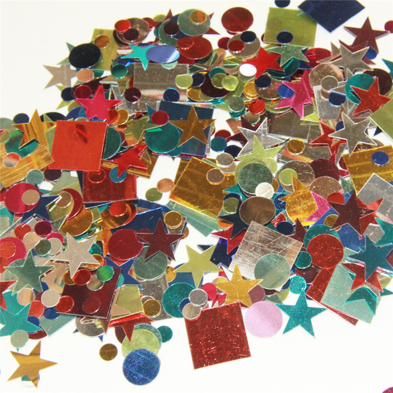 Parti dekoration med metallfolie konfetti med skillnad form