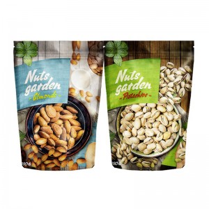 Påse med dragkedja Kraftpapper Stand Up Matförpackningar Ziplockväska Doypack Anpassad tryckt