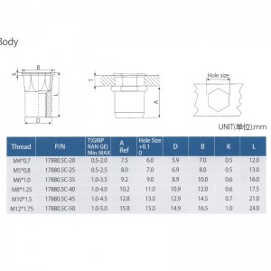 Minska Hex-huvudet Inre-Hex-kroppen