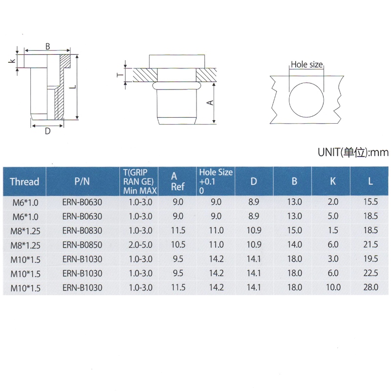 Hissar Flat Head Rivet nötter