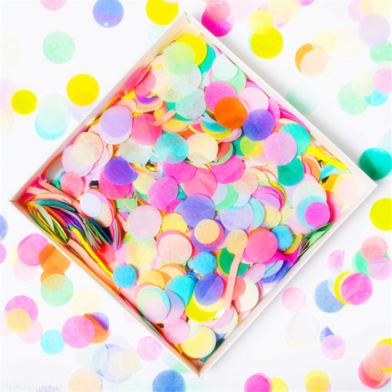 Papper konfetti cirkel prickar bröllop favoriser mottagning tabell spridning konfetti Gednder avslöja baby shower födelsedag