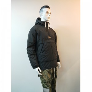 BLACK HOODED PUFFER JACKET RLMPC0014