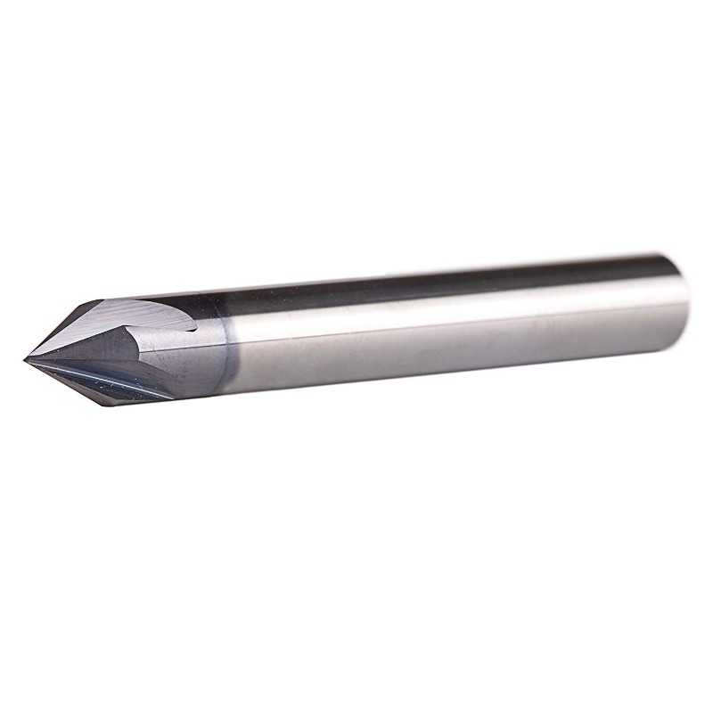 Carbide Chamfer End Mill V Groove Router Bit 60 grader, 4 flöjter, 1/4 tum skaft för CNC Carving and Chamfering