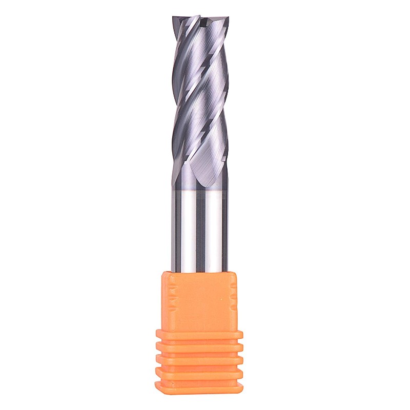 4 flöjter CNC slutkvarn, fyrkantig näsa 1/2 tum skaftdiameter, 3 tum lång totalt, spiral router bit med belagd