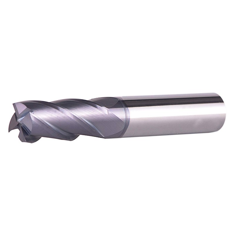 4 flöjter CNC slutkvarn, fyrkantig näsa 1/2 tum skaftdiameter, 3 tum lång totalt, spiral router bit med belagd