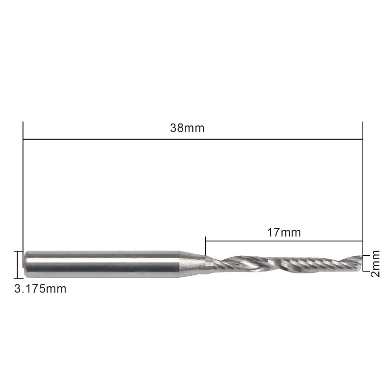 Enskilt flödesändkvarn, höggradigt aluminiumskärning av hårdmetall router ändkvarnar 1/8 