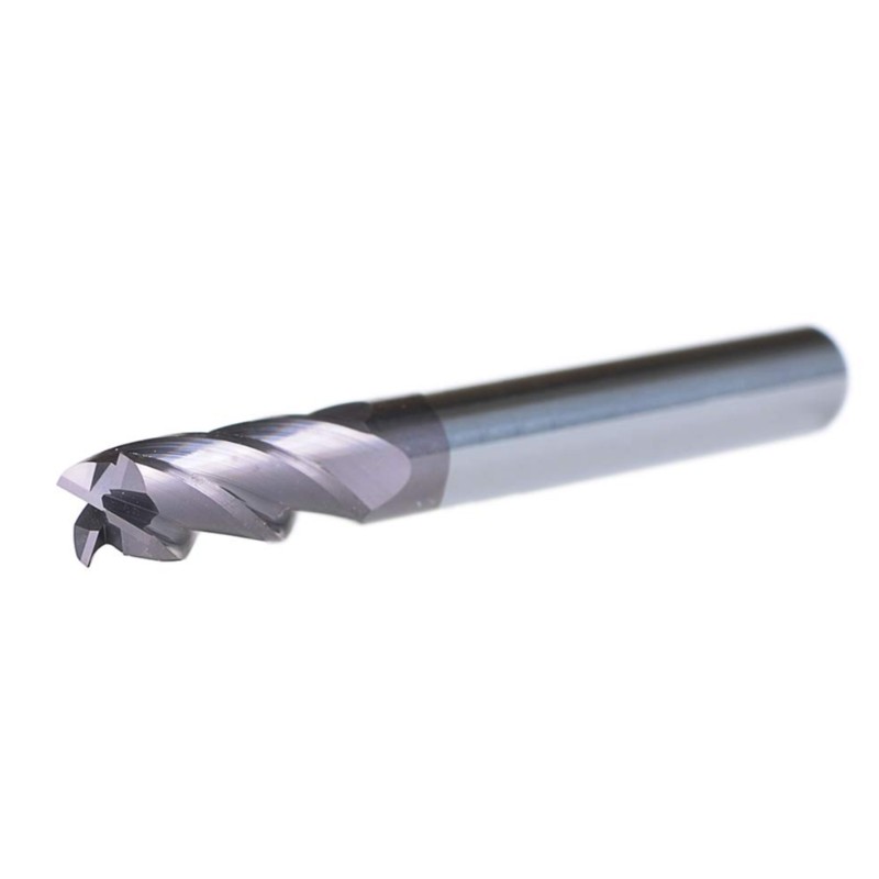 4 flöjter CNC slutkvarn, fyrkantig näsa 1/4 tum skaftdiameter, 2-1 / 2 tum lång totalt, spiral router bit med belagd