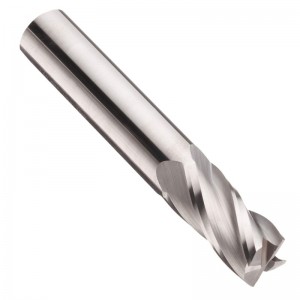 Karbid Micro Square Nose End Mill, obelagd (ljus) finish, 30 grader helix, 4 flöjter, 1,5 \