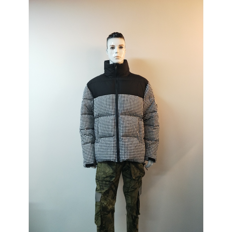 VIT u0026 SVART KONTRAST MENS PUFFERJACKA RLMPC0021N