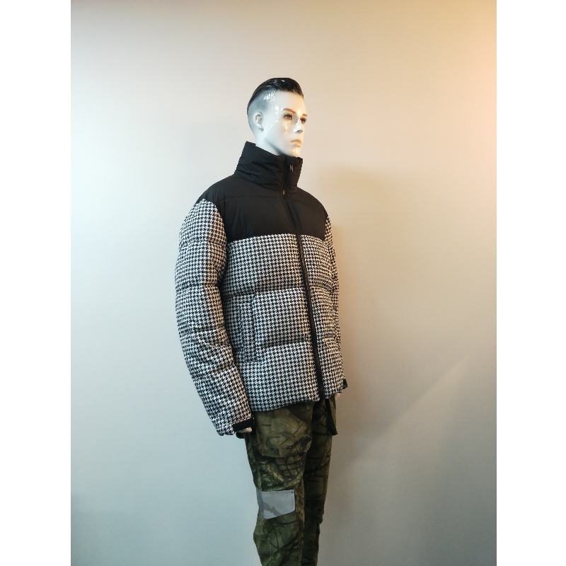 VIT u0026 SVART KONTRAST MENS PUFFERJACKA RLMPC0021N