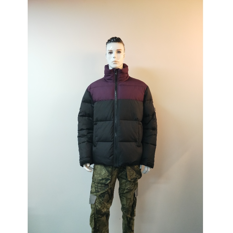 PURPLE u0026 SVART CONTRAST MENS PUFFERJACKA RLMPC0023N