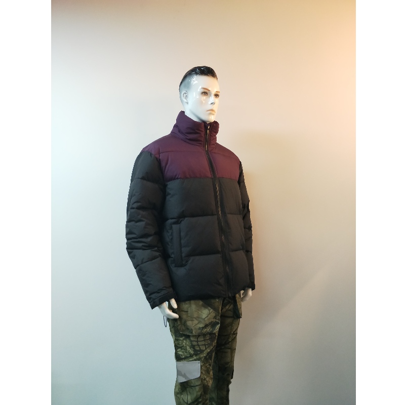 PURPLE u0026 SVART CONTRAST MENS PUFFERJACKA RLMPC0023N