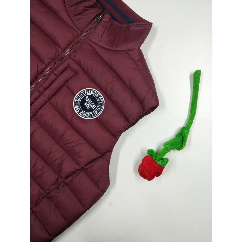 MÄNS BURGUNDY PADDED VEST LMV0003