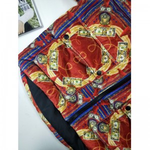 LADIES 'FÄRGERA UTSKRIFT PUFFER COAT RLWC0002