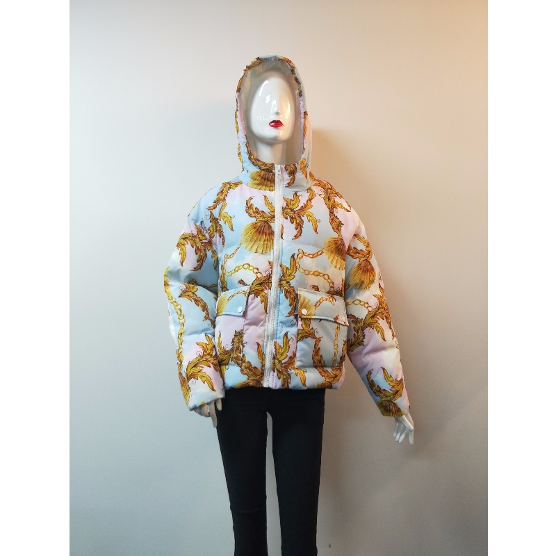 LADIES PRINTED PUFFER COAT RLWPC0005N