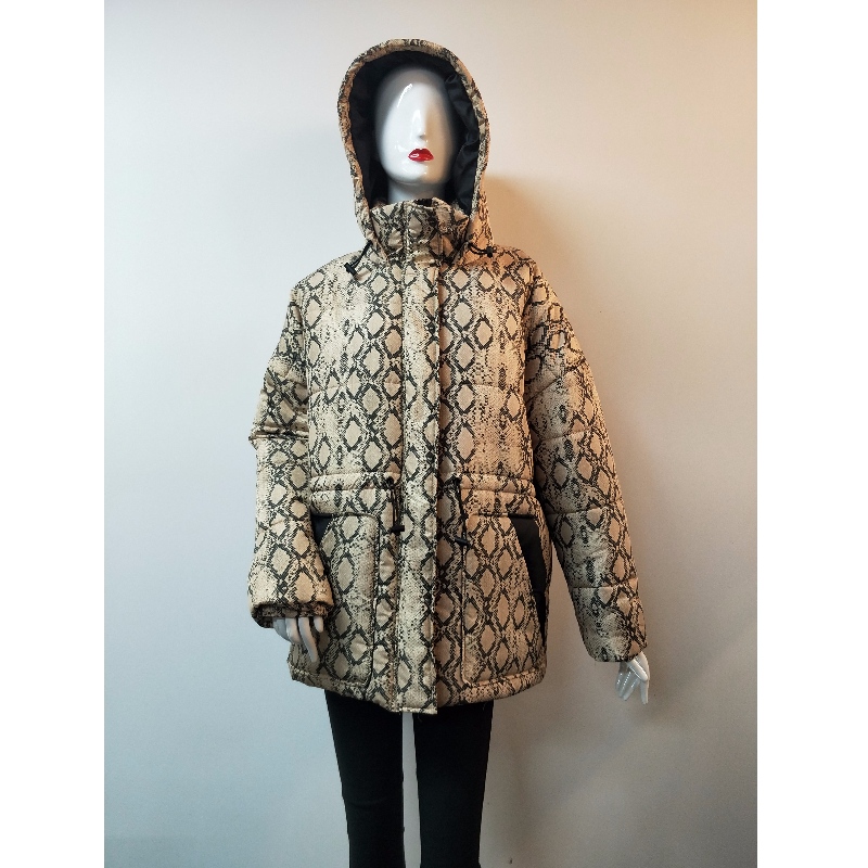 LADIES SERPENTINE PRINT PADDED COAT RLWPC0008