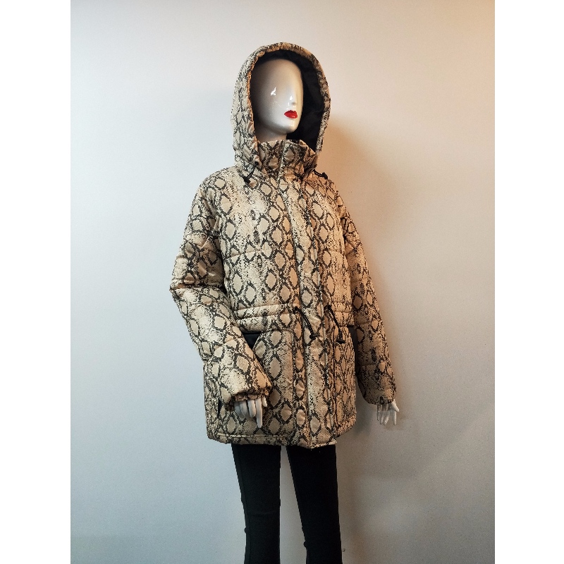 LADIES SERPENTINE PRINT PADDED COAT RLWPC0008