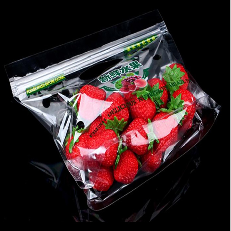 Eco-vän pirnted plastgrönsak söt tomat ziplock förpackningspåse med ventilationshål