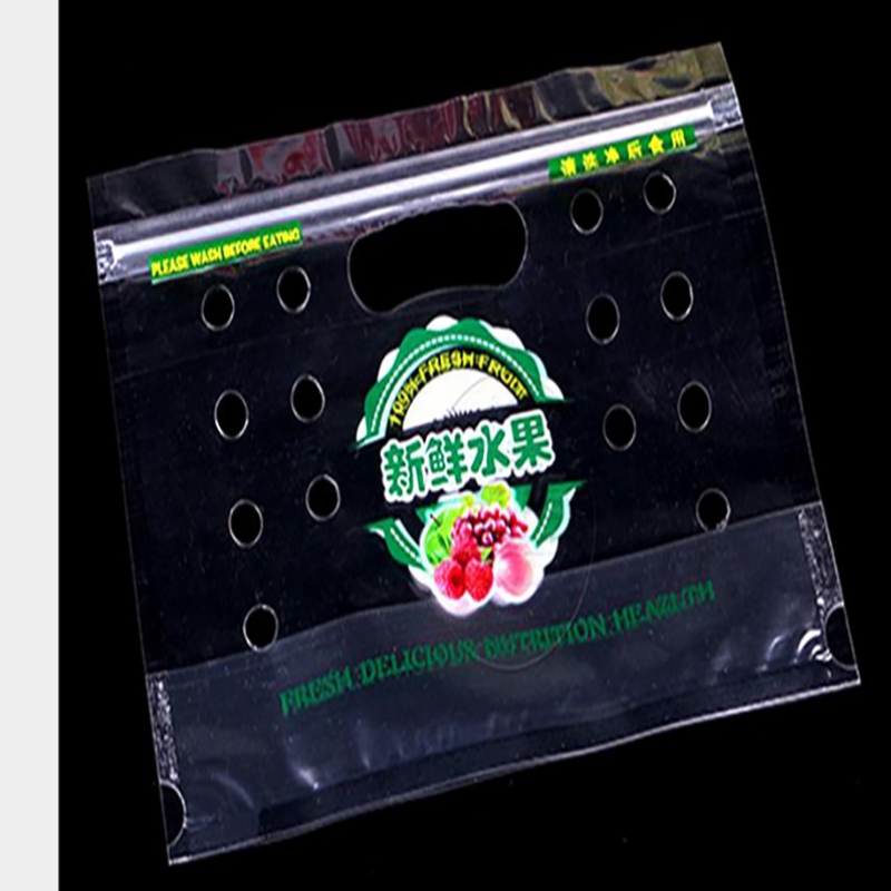 Eco-vän klar plastgrönsaks ziplock förpackningspåse med ventilationshål