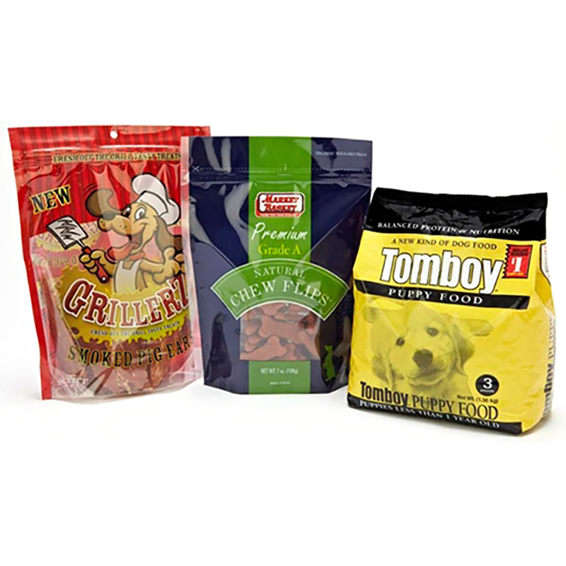 10 kg 25 kg platt bottenpåse för husdjursmat / plastpåse för katthundmat