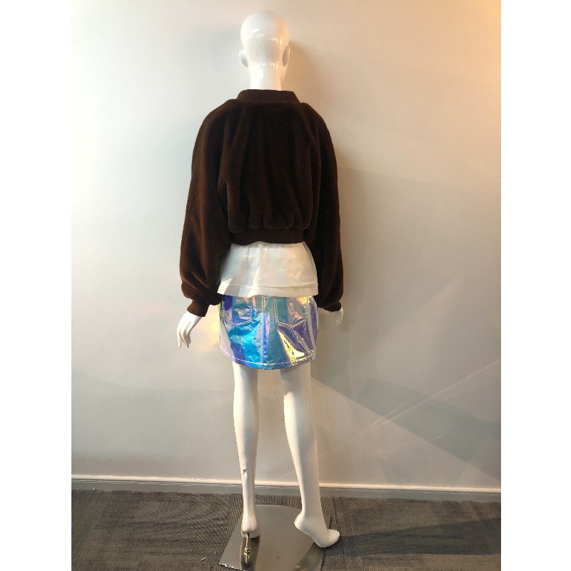 LADIES BROWN SHORT FUR COAT RLWF0001