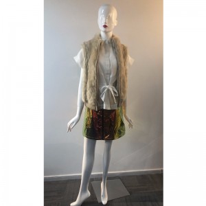 LADIES CREAM FUR GILET RLWF0002