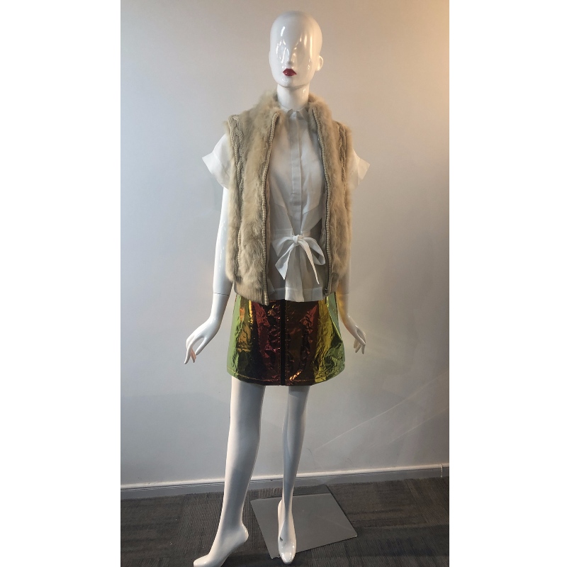 LADIES CREAM FUR GILET RLWF0002