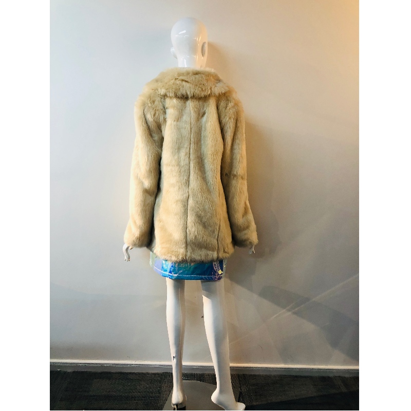 DAMES BEIGE FUR COAT RLWF0004