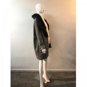 LADIES PLAID WOOL COAT RLWW0001