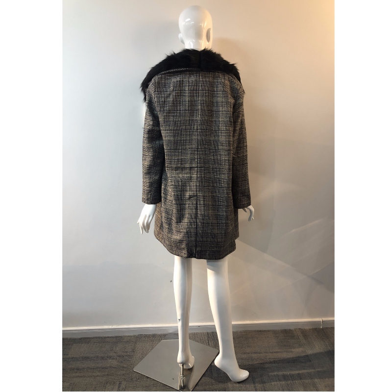 LADIES PLAID WOOL COAT RLWW0001