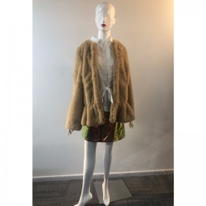 DAMERS BRUN COLLARLESS FUR COAT RLWF0015