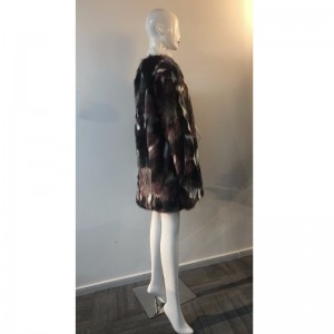 LADIES COLLARLESS FUR COAT RLWF0024