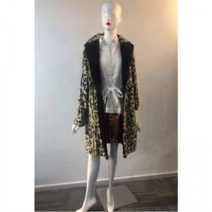 LADIES LEOPARD PRINT FUR COAT RLWF0028