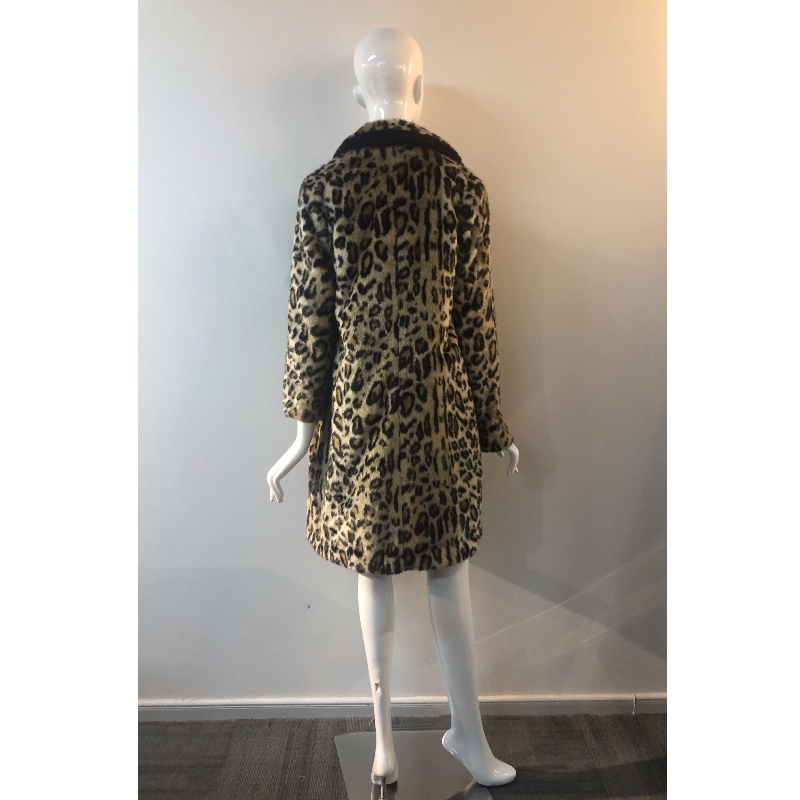 LADIES LEOPARD PRINT FUR COAT RLWF0028