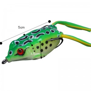 Silikon åsk groda simulerade Lei groda väg bete falsk bete dubbelkrok svart bete svart fisk specialiserar sig på att döda fiskeredskap