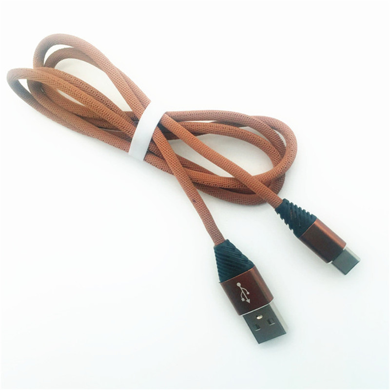 KPS-1004CB TYP C Anpassad bomullsvävning 1m USB 2.2 höghastighetsladdning typ c USB-kabel